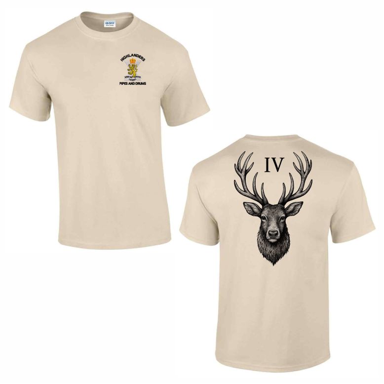 4th Bn The Royal Regiment of Scotland  Pipes & Drums Cotton Teeshirt 
